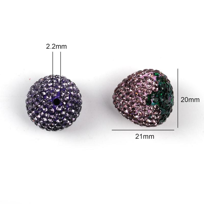 Qty 20 Fully drilled strawberry beads drill ball strawberry vertical hole loose beads handmade diy