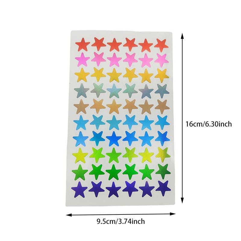 Star Sticker, 5 Counts DIY Decorative Sticker For Scrapbook, Multicolored Shiny Star Stickers for Books Greeting Cards Gift Wrapping, DIY Crafts