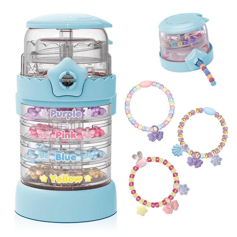 DIY Bracelet Making Kit, 1 Set Bead Spinner For Girls, DIY Friendship Jewelry Bracelet Beading Machine Set, Includes Easy to Use Bead Spinner and Colored Beads, Perfect Gift for Girls