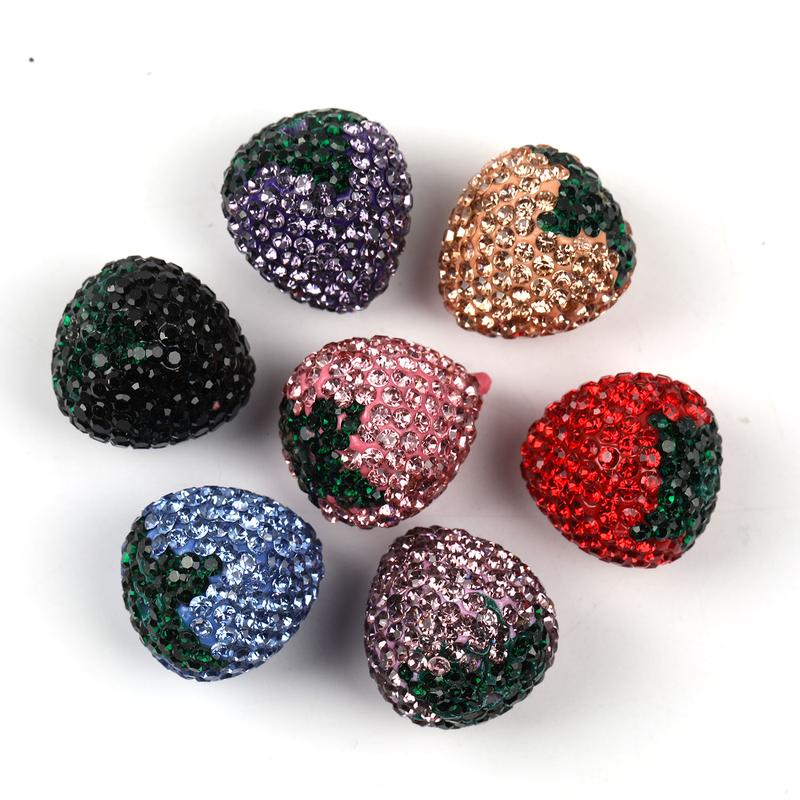 Qty 20 Fully drilled strawberry beads drill ball strawberry vertical hole loose beads handmade diy