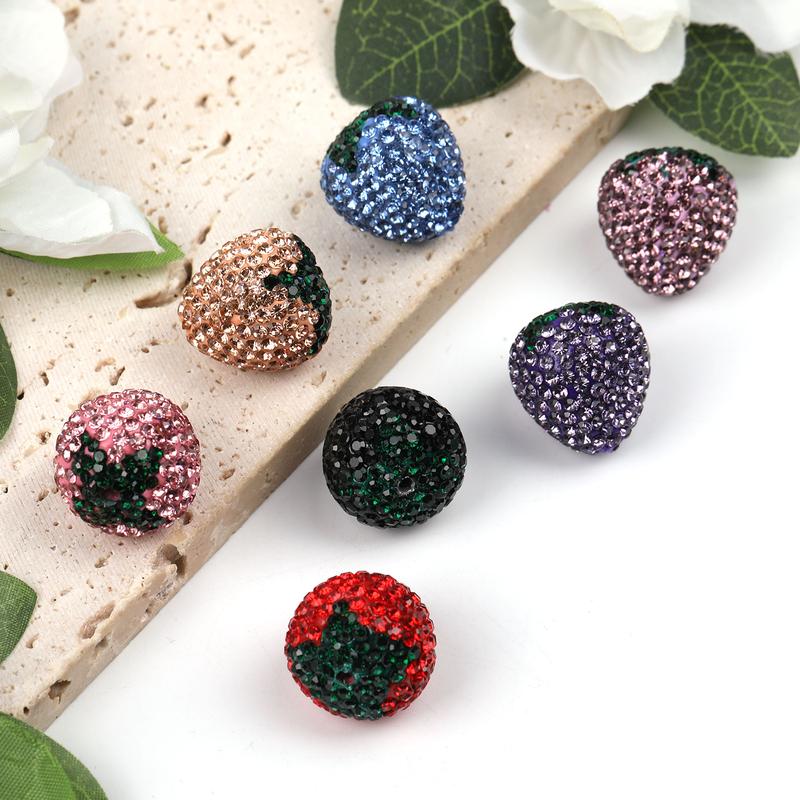 Qty 20 Fully drilled strawberry beads drill ball strawberry vertical hole loose beads handmade diy