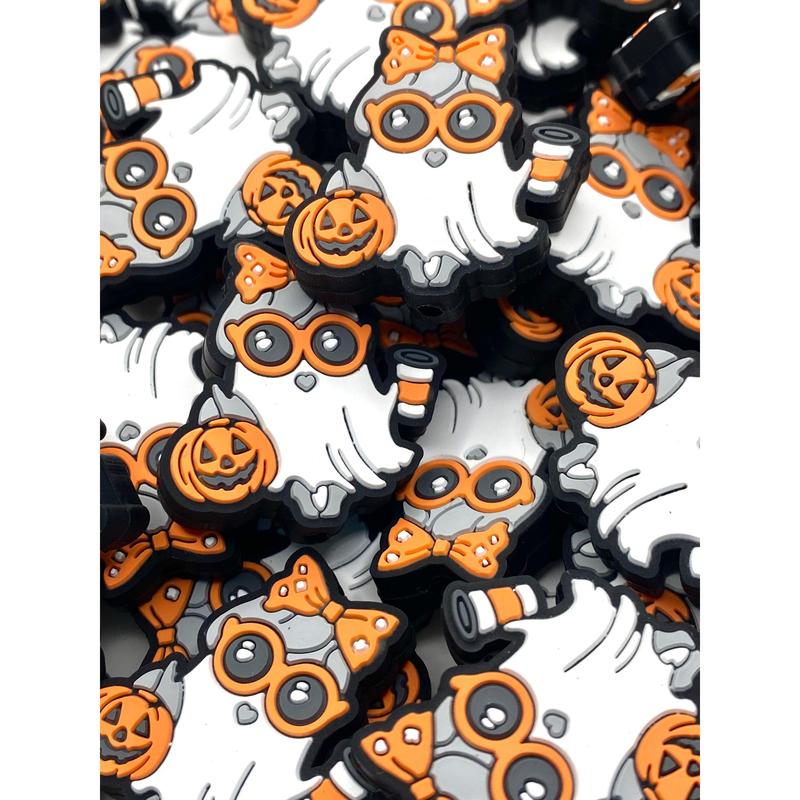 Excuse Me, But Boo! Silicone Focal Beads | Ghost Beads | Pumpkin Beads