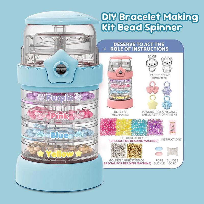 DIY Bracelet Making Kit, 1 Set Bead Spinner For Girls, DIY Friendship Jewelry Bracelet Beading Machine Set, Includes Easy to Use Bead Spinner and Colored Beads, Perfect Gift for Girls