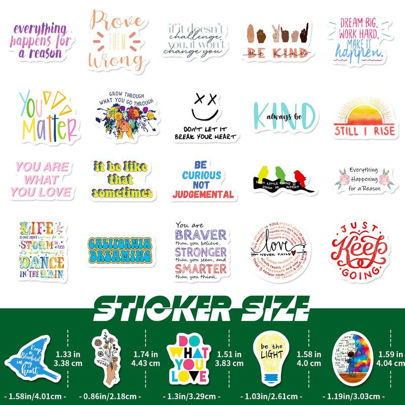 50pcs Pack Slogan Graphic Decorative Sticker, Creative Waterproof Sticker For DIY Scrapbooking Journal Making Laptop Luggage Decoration