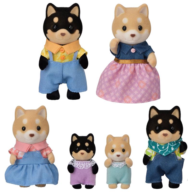 Calico Critters Shiba Dog Family, Set of 6 Collectible Doll Figures, Online Exclusive