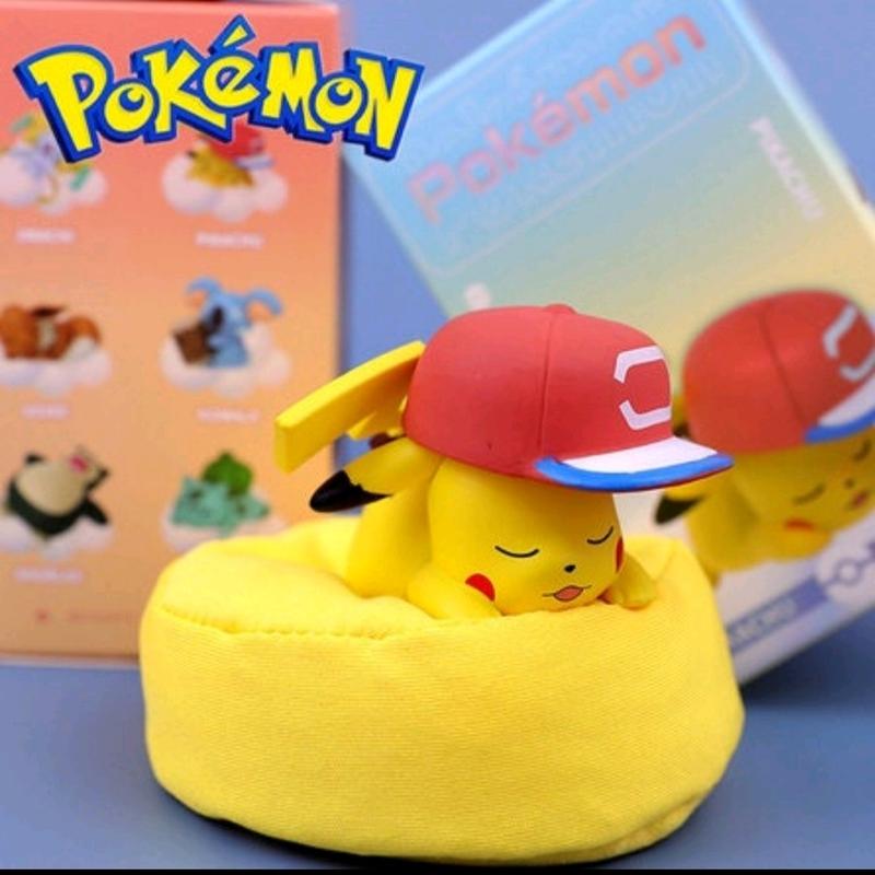 Sleeping Pokemon Vinyl Figure Pikachu Snorlax Eevee With Box