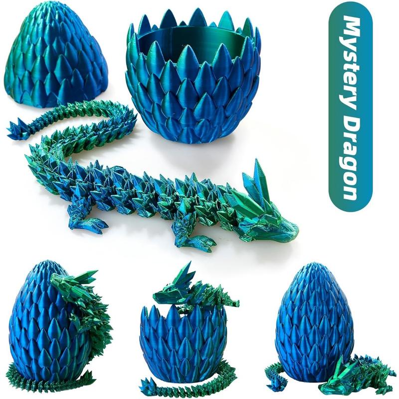 2024 new fashion play cool gorgeous dragon egg 15-inch crystal dragon, surprise egg, Hinge dragon, 3D printed dragon egg, executive home office decoration toys, children's gift toys