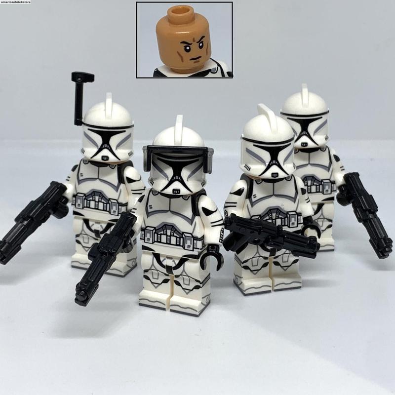 Phase 1 Clone Trooper Minifigures Star Captain Rex Commander Cody Commander Wolffe Muunilinst ARC Trooper Clone Wars