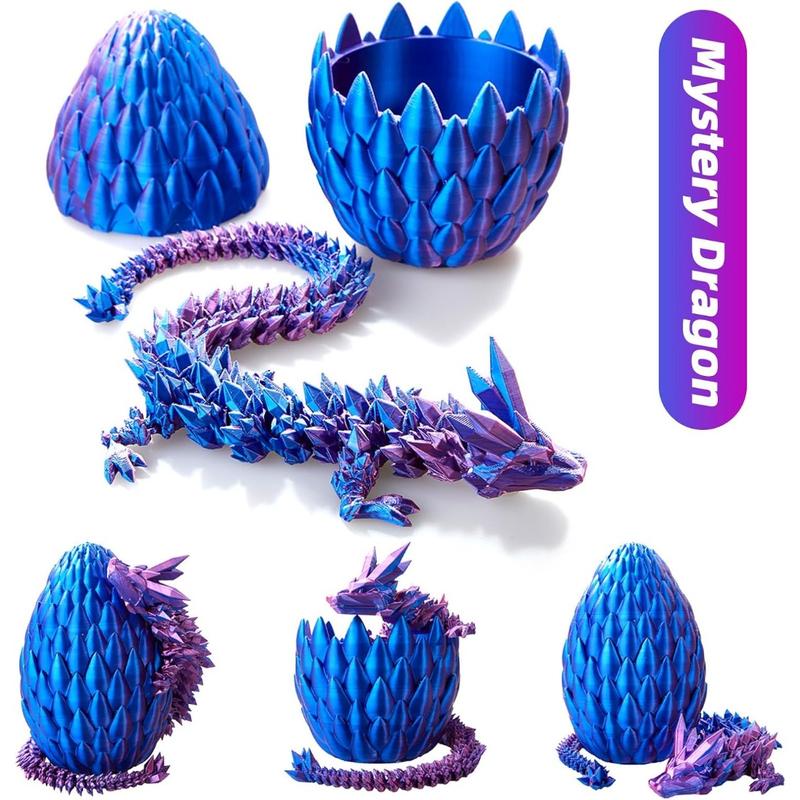 2024 new fashion play cool gorgeous dragon egg 15-inch crystal dragon, surprise egg, Hinge dragon, 3D printed dragon egg, executive home office decoration toys, children's gift toys