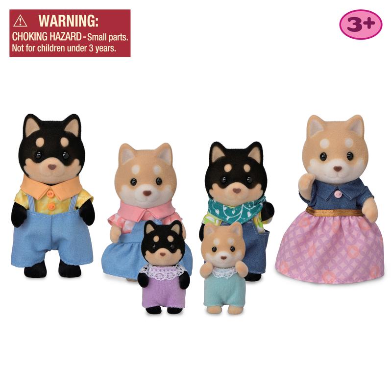 Calico Critters Shiba Dog Family, Set of 6 Collectible Doll Figures, Online Exclusive