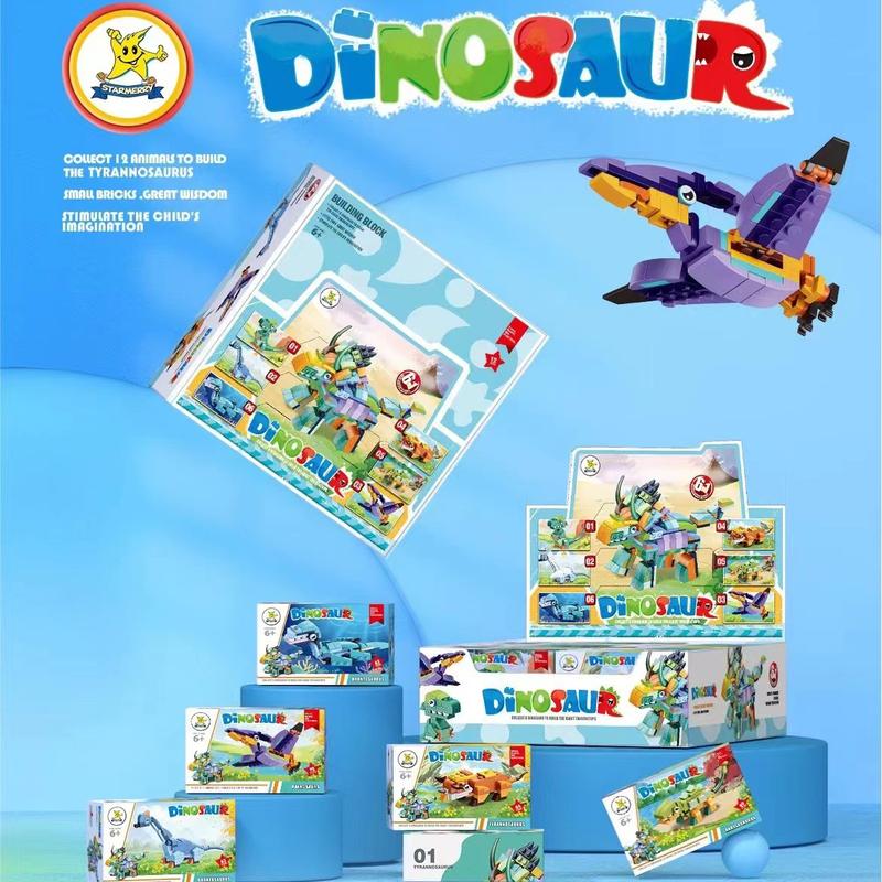 12 in 1 Pre Filled Dinosaur Building Block Set-12 Pcs Mini Building Blocks  STEM Building Blocks  Classroom Prize  Party Favor Birthday Carnival Prizes