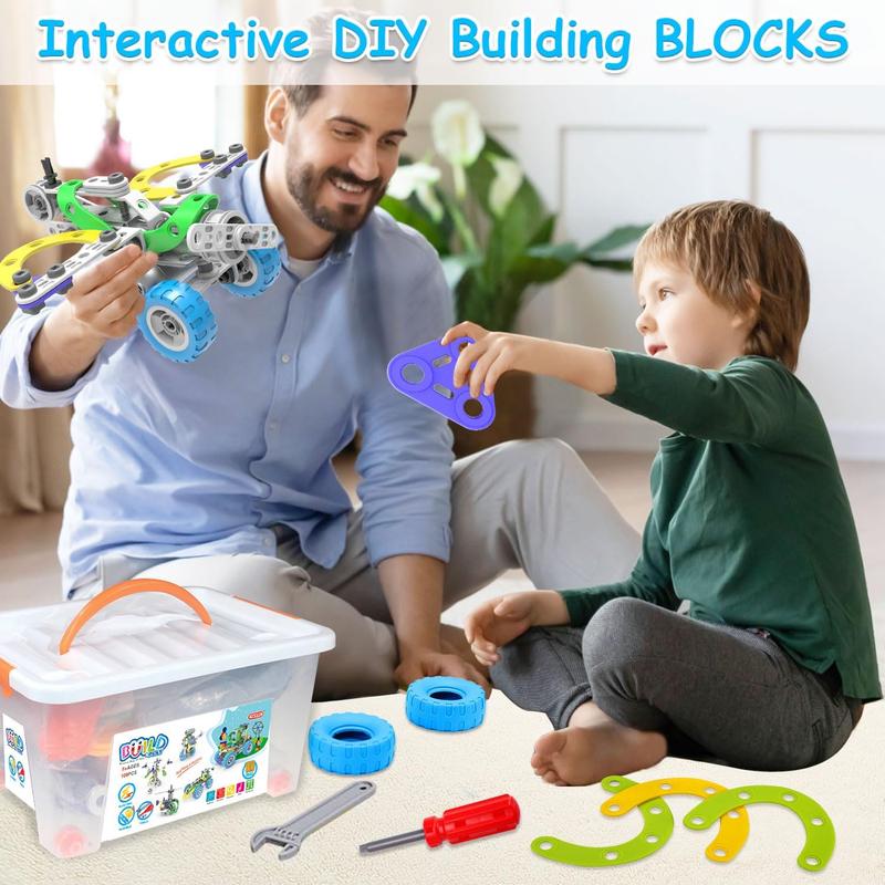 STEM Building Toys 10 Way Construction Building Blocks Toy, 1 Set Creative Engineering Building Blocks Toys Kit, Funny Construction Learning Toy