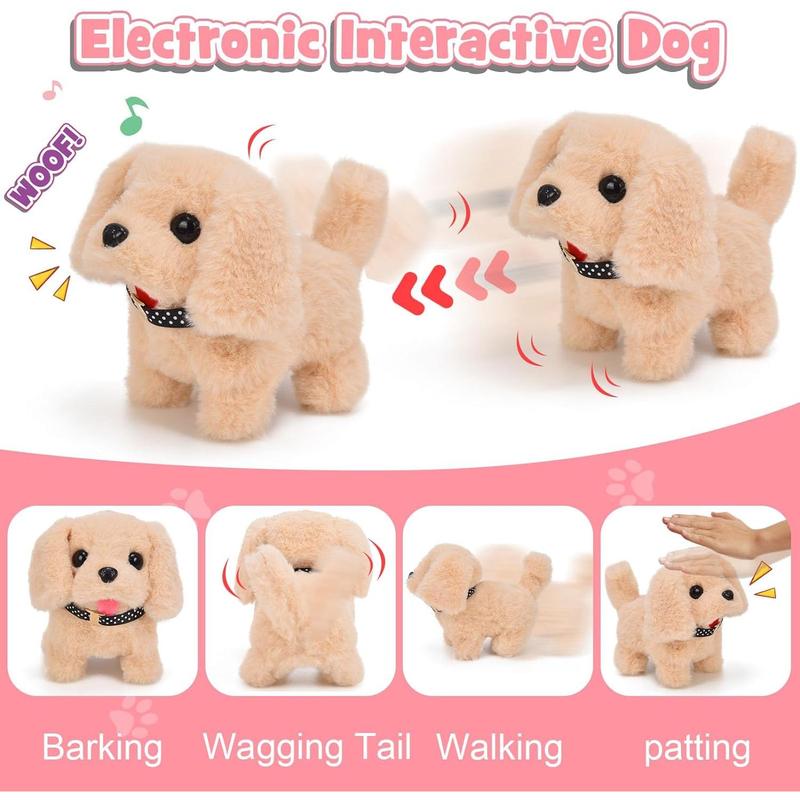 G.C 13Pcs Dog Toys for Kids Girls, Walking Barking Electronic Interactive Stuffed Dog Plush with Carrier & Accessories Toys Pretend Play Puppy Pet Care Playset, Gifts for Little Girls 3 4 5 6 Year Old