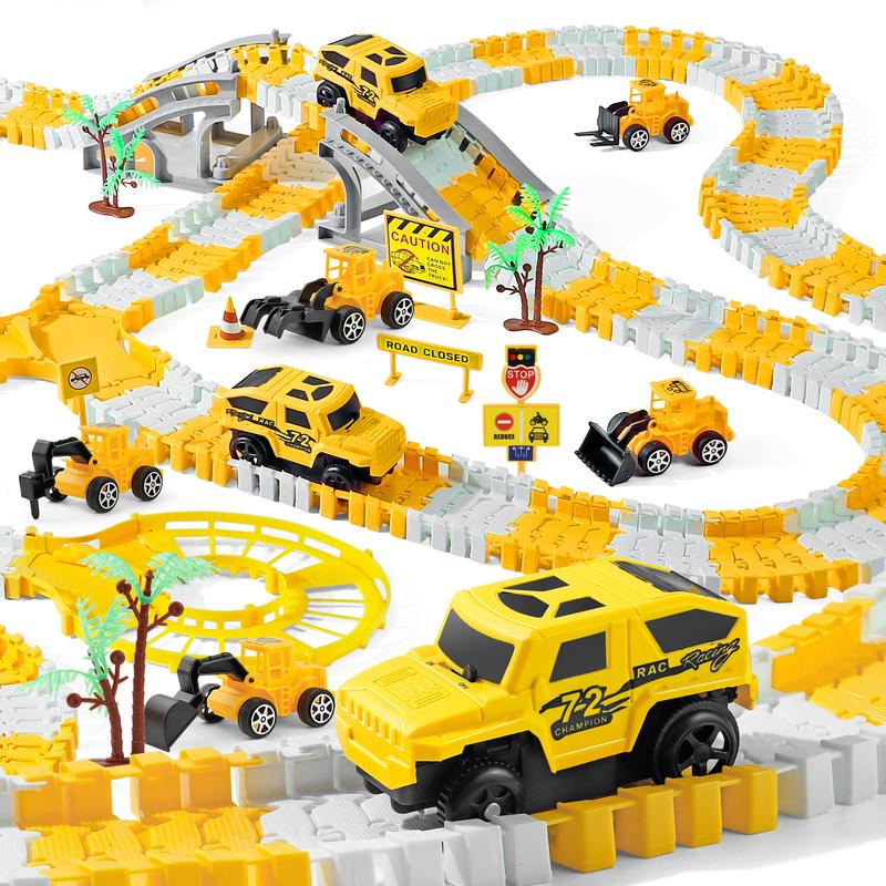 276 PCS Construction Race Track Toys for Kids Boys : Trucks, Cars, Excavator