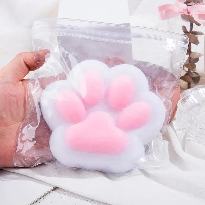 Funny Gift Squeeze Toy Squeeze Cat Paw Toys Mini Kawaii Plush Cat Paw Silicone Small Cats Paw Cute Pink Cat Foot