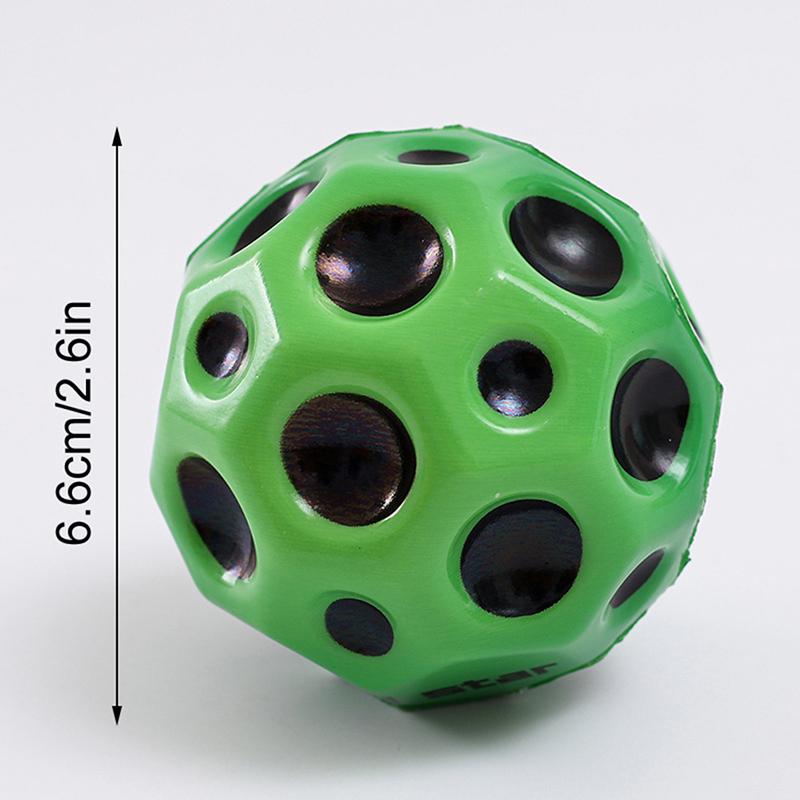 Useful Hole Ball Soft Bouncy Ball Anti-fall Moon Shape Porous Bouncy Ball Kids Indoor Toy Relif Stress