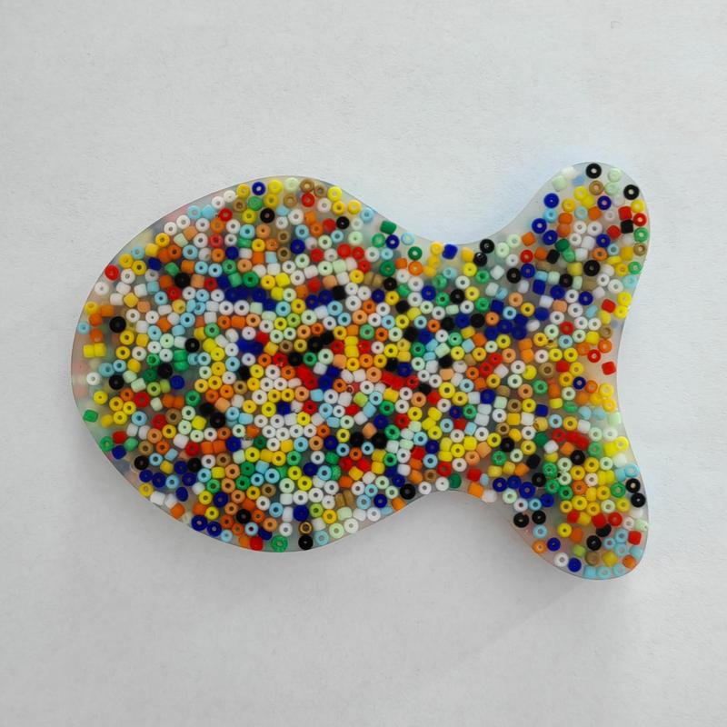 Multicolor Silicone Fish Shaped Fidget Toy, 1 Count Sensory Skin Picking Pad for Adults, Novelty Gift Idea Skin Picking Fidget Toy