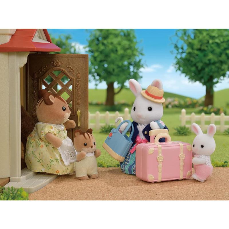 Calico Critters Snow Rabbit Mother's Weekend Travel Set, Dollhouse Playset with Figure and Accessories