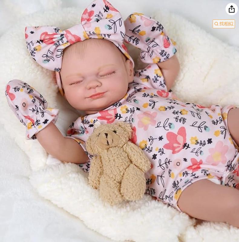 BABESIDE Lifelike Reborn Baby Dolls - Skylar, 17-Inch Baby Feeling Realistic-Newborn Baby Dolls Cute Smile Real Life Baby Dolls Sleeping Girl with Gift Box for Kids Age 3 +