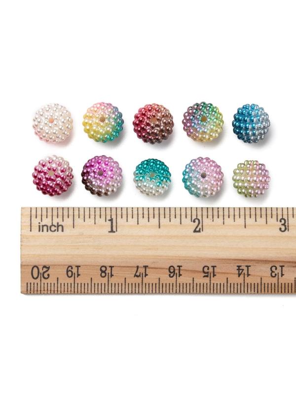 Colorful Acrylic Faux Pearl Beads, 50pcs bag Diy Jewelry Accessories for Bracelet Necklace Earrings Pendant, Fashion Accessories for Women & Girls