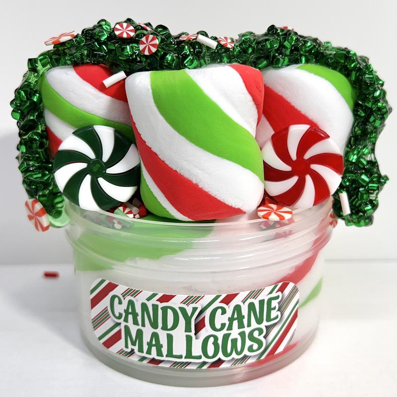 Candy Cane Mallows DIY Slime with Clay and Drizzle!