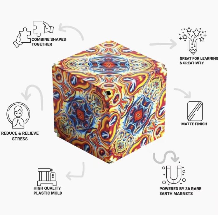 3D magnetic puzzle tactile Rubik's cube, fun educational sensory puzzle, holiday gift, leisure stress relief, car travel leisure toy