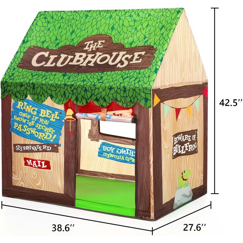 Kids Play Tent Indoor Clubhouse Tent for Kids with Roll-up Door and Windows for Outdoor Games - Boys Tent Playhouse Toys Tent for Birthday Gifts