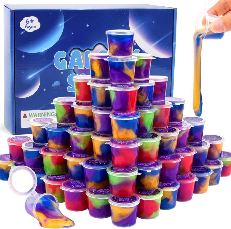 Christmas gift Galaxy Slime Kit with 60 Pack Non Sticky, Wet, Soft Sludge Toy Bulk for Boys and Girls Stress Relief Goodie Bags  Christmas Stuffers