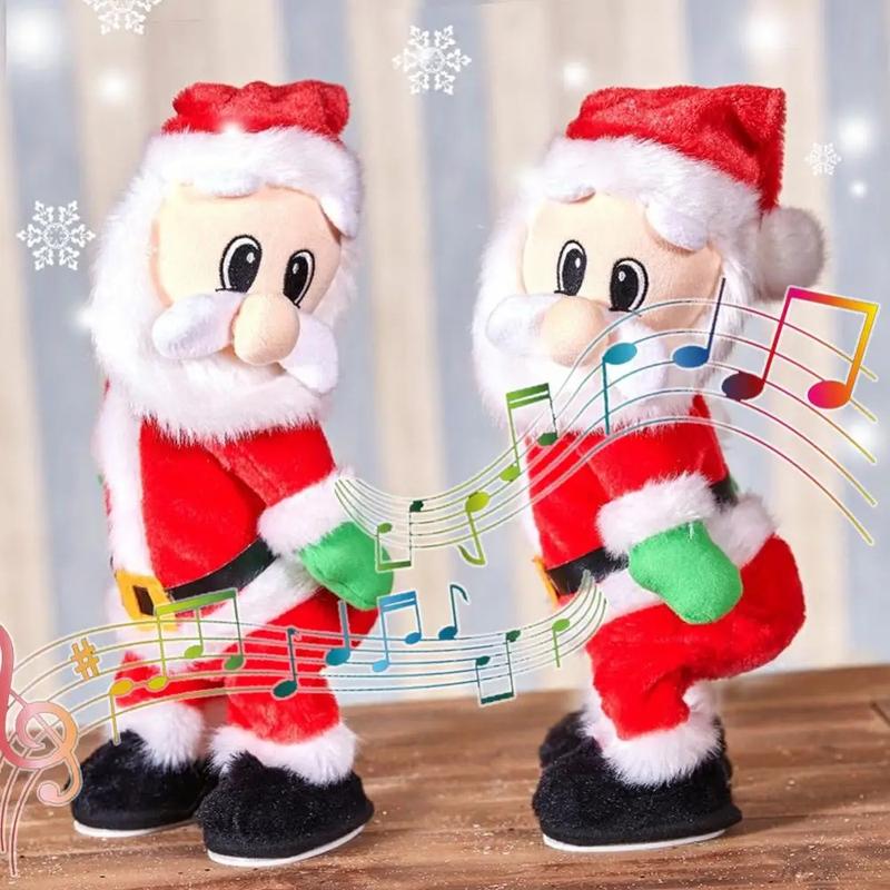 Jolly Santa Claus with Music and Hip-Shaking Dance Moves – Singing and Dancing Holiday Figurine for Christmas and New Year Gifts