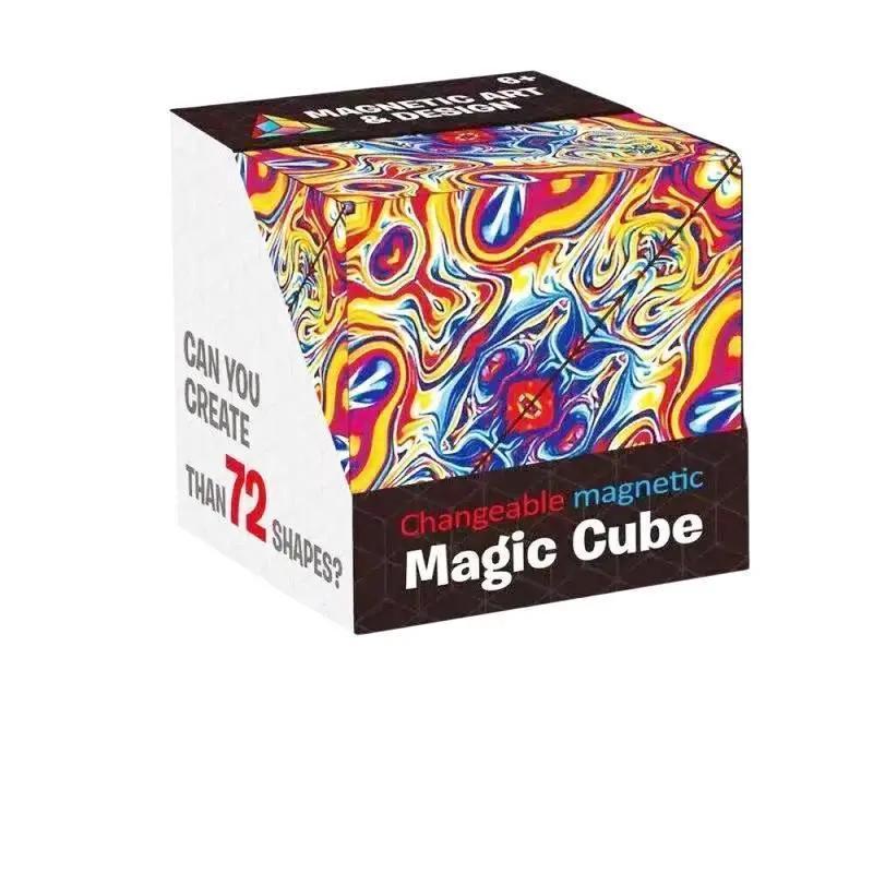 3D magnetic puzzle tactile Rubik's cube, fun educational sensory puzzle, holiday gift, leisure stress relief, car travel leisure toy