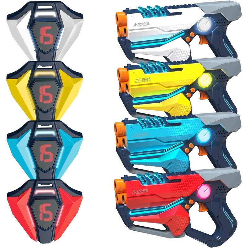 Laser Tag Set of 4, Laser Tag Gun with Vest for Teens and Adults Boys & Girls, Cool Teenage Lazer Group Activity, Birthday for Kids Ages 6 7 8 9 10 11 12+Year Old