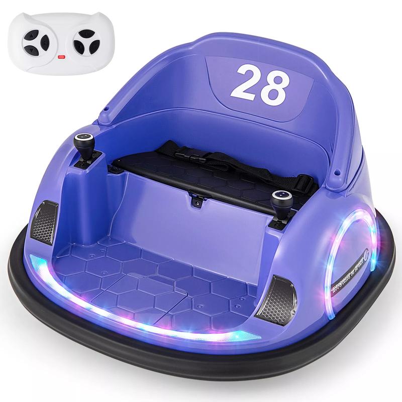 Kids Ride on Bumper Car, 12V  Electric Bumping Car w  Remote Control, Wireless Connection, Flashing Lights, Music, Sounds & 360 Degree Spin, Baby Riding Bumping Toy, Gift for Toddlers 18+ Months Old