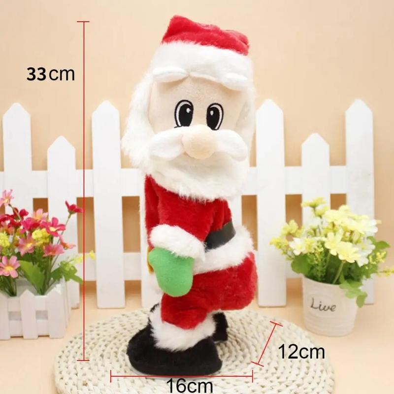 Jolly Santa Claus with Music and Hip-Shaking Dance Moves – Singing and Dancing Holiday Figurine for Christmas and New Year Gifts