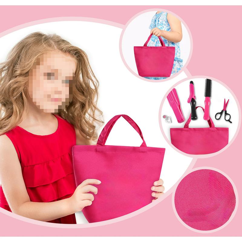 Pretend Play Hair Salon Set for Little Girls, Girl Makeup Hair Salon Kit, Toys Doll Accessories, Kids Hair Salon Playset Toys for Girls Christmas Birthday Gifts Ideas