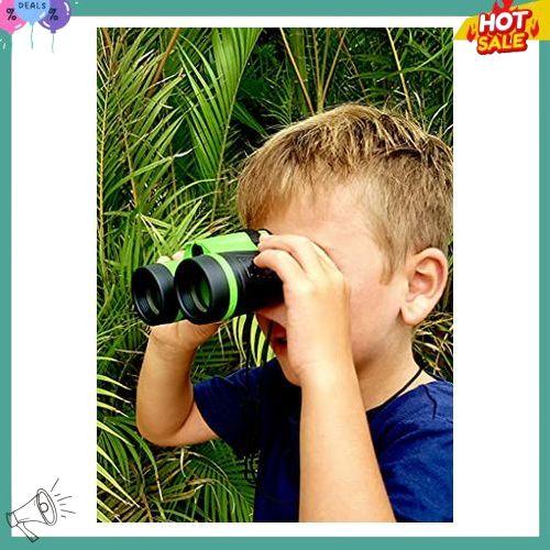 Adventure Kidz Outdoor Exploration Kit, Children’s Binoculars with Case, Flashlight, Compass, Whistle, Magnifying Glass, Backpack. Great Kids Gift Set for Camping, Hiking, STEM and Pretend Play