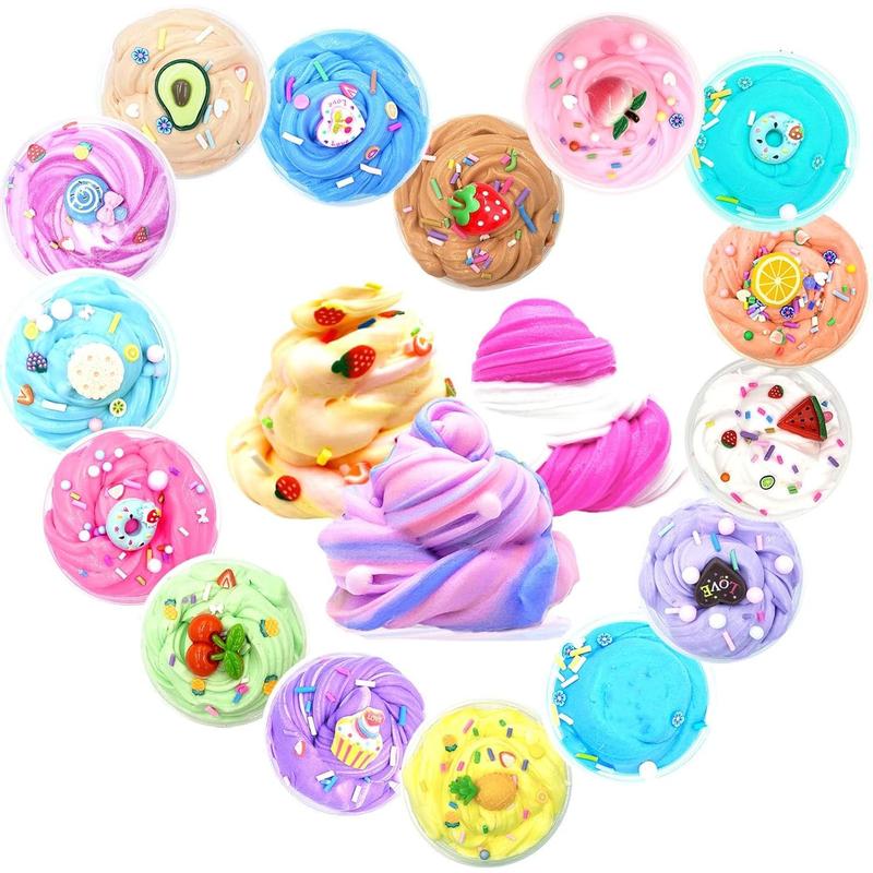 Butter Slime Toys Kit 12Pack, Fidget Toys Educational Toys, Super Soft & Non-Sticky,Stress Relief for Girls and Boys Age6-12 Party Favors and Birthday Christmas Slime