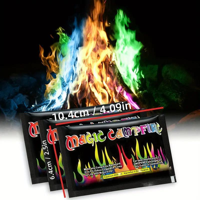 Mystical Magic Fire Packets, 3 Counts Color-changing Magic Flames, Easy-to-use Long-lasting Outdoor Campfire Essentials for Unforgettable Gatherings