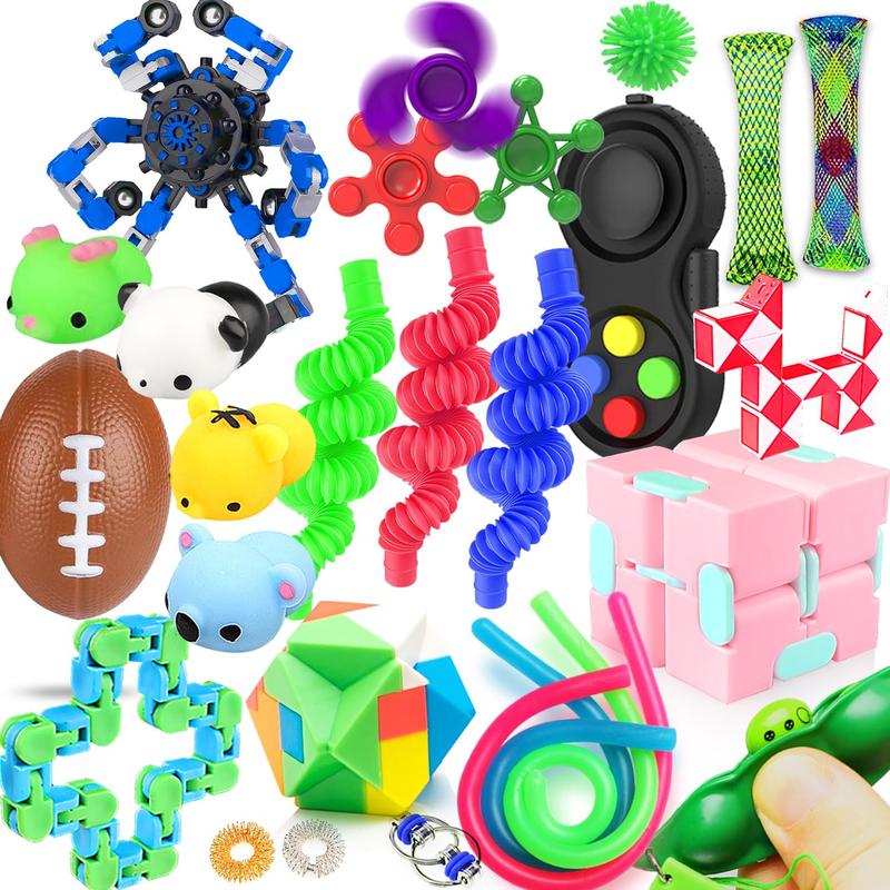 Fidget Toys, 28 Pack Sensory Toy Set Relieves Stress and Anxiety for Children Adults, Special Toys Assortment for Birthday Party Favors Classroom Rewards Prizes Carnival Goodie Bag Fillers