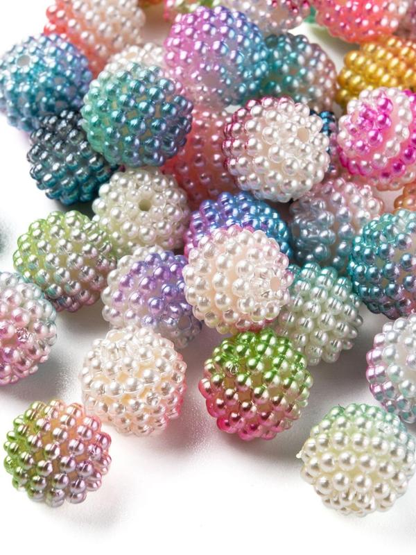 Colorful Acrylic Faux Pearl Beads, 50pcs bag Diy Jewelry Accessories for Bracelet Necklace Earrings Pendant, Fashion Accessories for Women & Girls