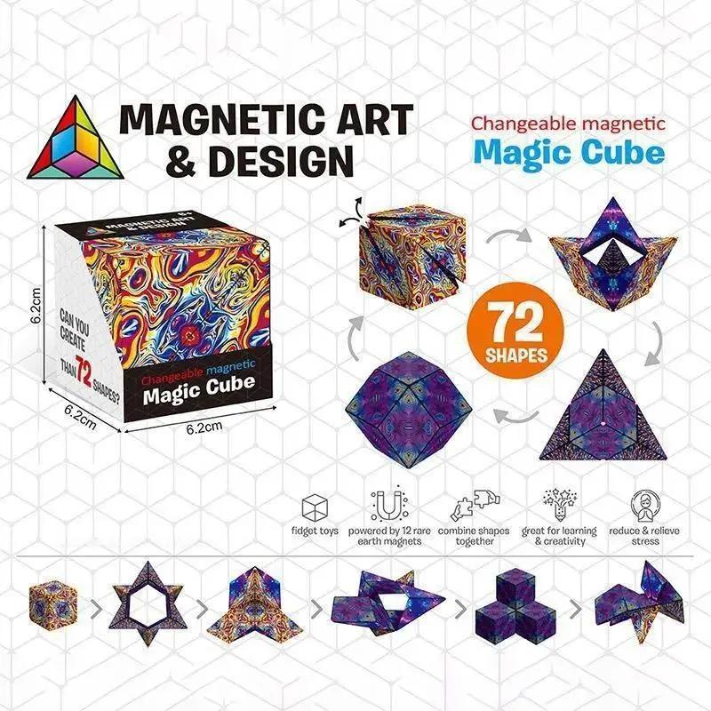 3D magnetic puzzle tactile Rubik's cube, fun educational sensory puzzle, holiday gift, leisure stress relief, car travel leisure toy