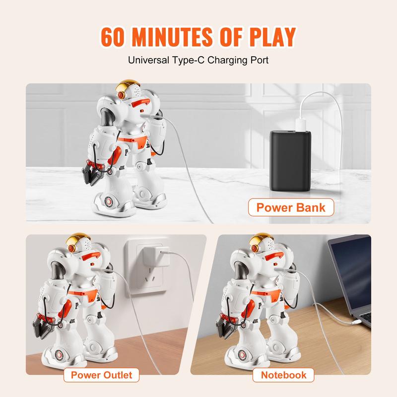 VEVOR RC Robot Toy Battle Robot for Kids Remote Control Robotic Toy Programmable Christmas gift