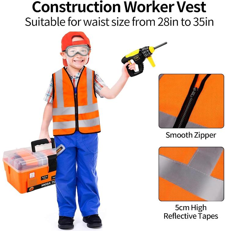 Pretend Play Kids Construction Kits for Kids Ages 3-5 Years Old, Toddler Boy Toys(Orange)