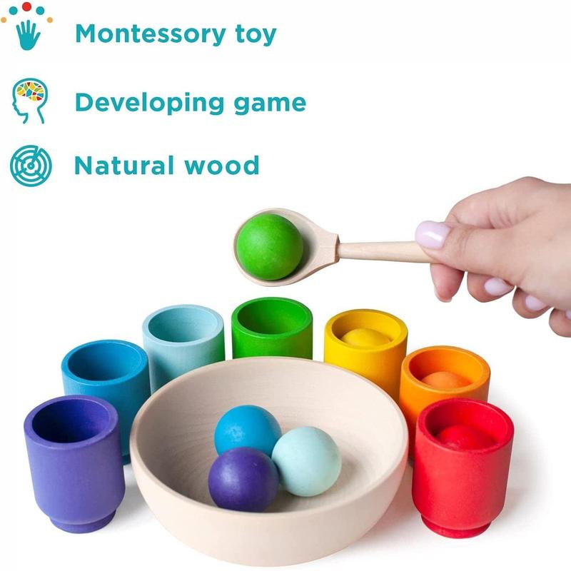 Montessori Intellectual Toys, Wooden Sorter, Open-ended Interactive Play Experience, Color Matching Toys, Christmas Birthday Gifts for Children