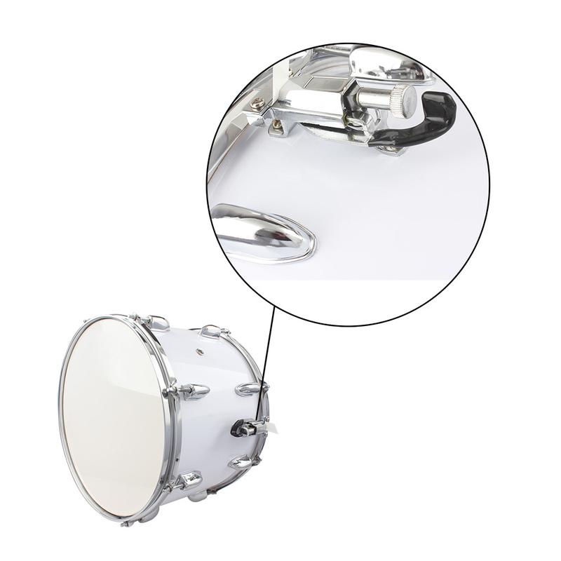 14 x10 inches Marching Drum Drumsticks Key Strap White