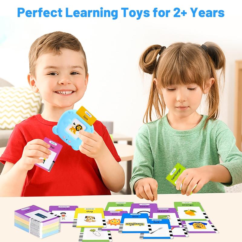 224 510(Spanish&English)  Words Alphabet Bilingual Talking Flash Cards for 3-8 YearsToddlers. Pocket Speech BuddyTherapy AutismToys,  EducationalLearing InteractiveToy for Boys GirlsKids Gifts Blue