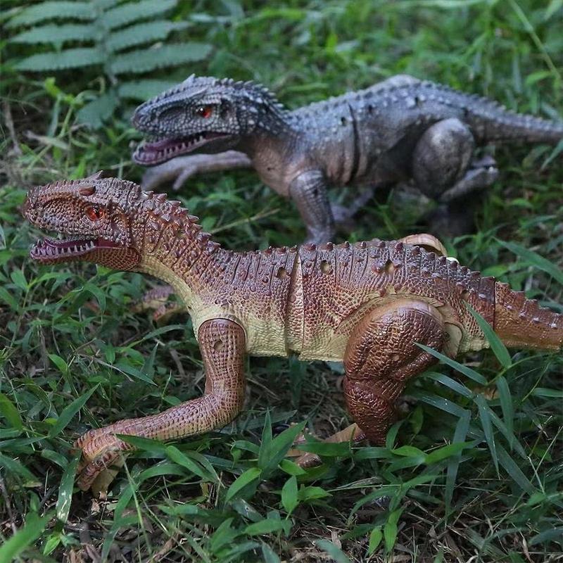 Remote Control Dinosaur Toy, 1 Set Rechargeable Jurassic Velociraptor Toy with Light & Roaring, Dinosaur Toy for Kids, Birthday Gift for Boys