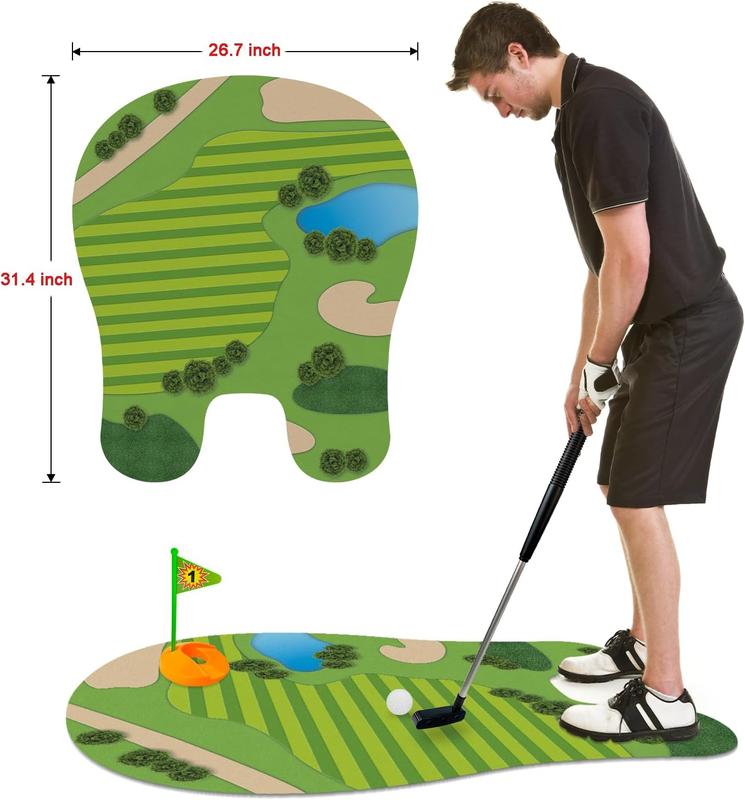 Toilet Golf Game - Funny White Elephant Gifts Exchange for Adults - Christmas Secret Santa Gifts, Bathroom Mini Golf Gag Gifts Ideas for Dad, Husband, Boyfriend, Men, Golfer