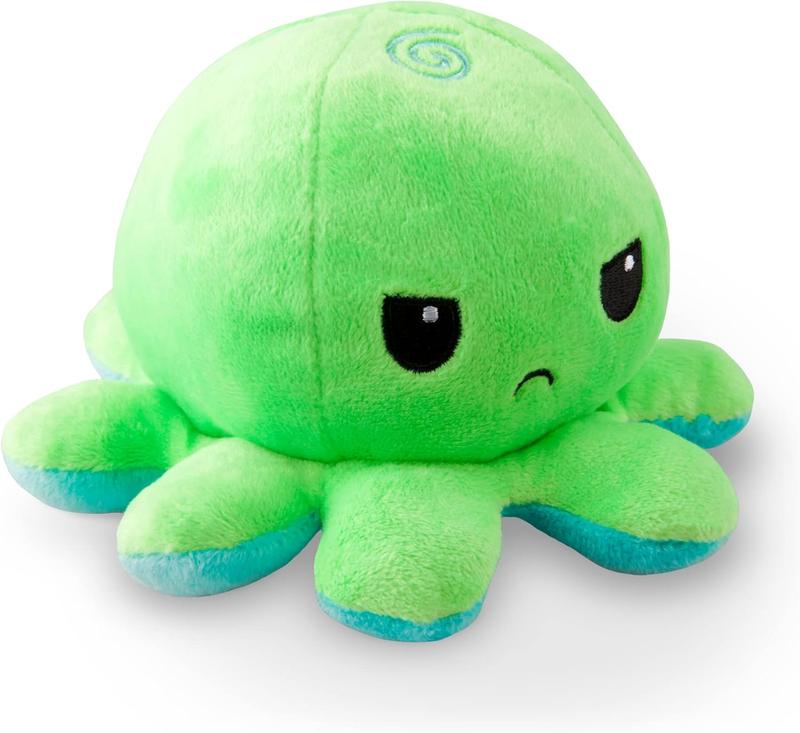 Christmas gift for kids The Original Reversible Octopus Plushie - Green + Aqua - Cute Sensory Fidget Stuffed Animals That Show Your Mood