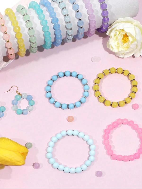 8mm Beads Making Kit, Including Beads, Elastic Thread, Lobster Clasps, Jump Rings, DIY Jewelry Making Supplies for Bracelet & Necklace Making