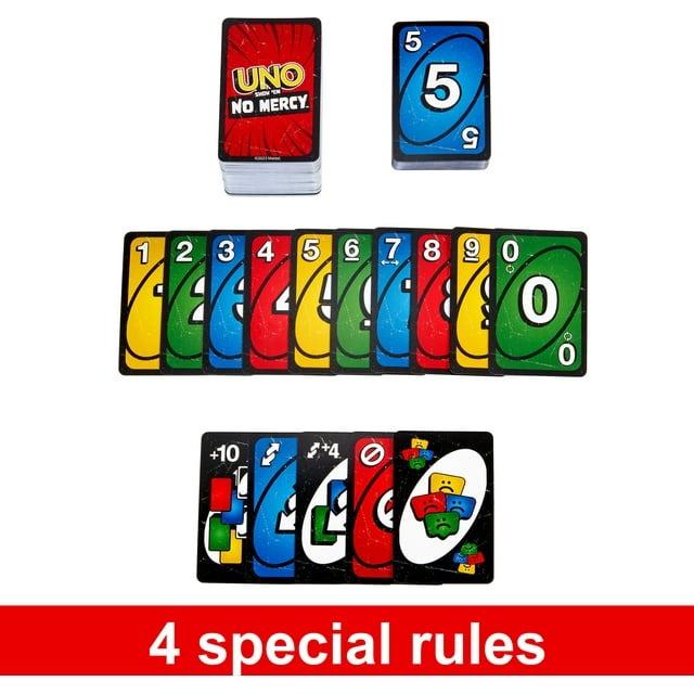 UNO Show No Mercy Card Game - Fun for Kids, Adults & Family Night - Ideal for Parties & Travel